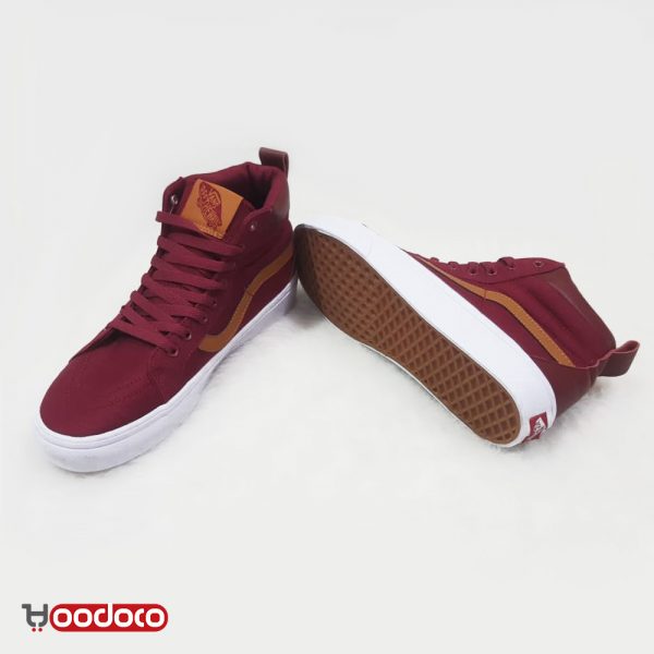 کتونی ونس ساقدار زرشکی خط قهوه ای Vans SK8 crimson brown