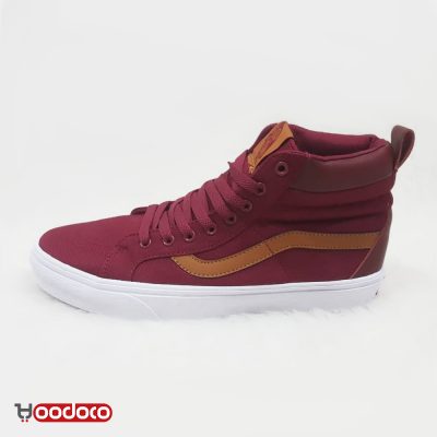 کتونی ونس ساقدار زرشکی خط قهوه ای Vans SK8 crimson brown