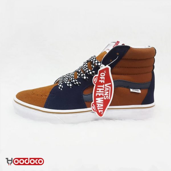 کفش ونس ساقدار نارنجی سورمه ای Vans sk8a orange and navy blue