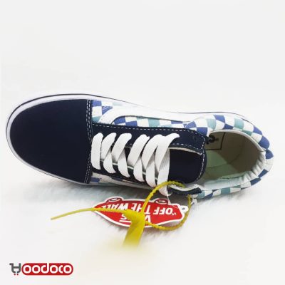 ونس اولد اسکول شطرنجی آبی Vans Old Skool checker blue