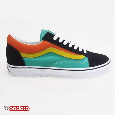 کفش ونس اولد اسکول سبز مشکی نارنجی Vans Old Skool green black orange