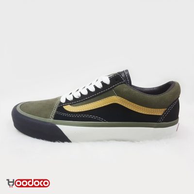 کفش ونس اولد اسکول سبز خط زرد Vans Old Skool green yellow