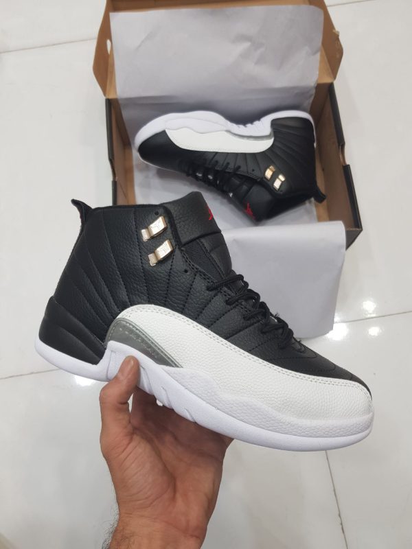 کتانی نایک جردن 12 رترو مشکی سفید Nike air jordan 12 Retro black white