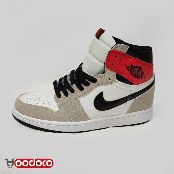 کتانی نایک ایر جردن ۱ طوسی قرمز Nike air Jordan 1 high smoke grey and red