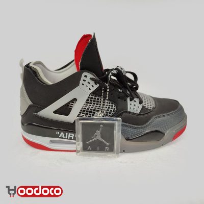 کتانی نایک ایر جردن ۴ آف وایت مشکی Nike air Jordan 4 off white black