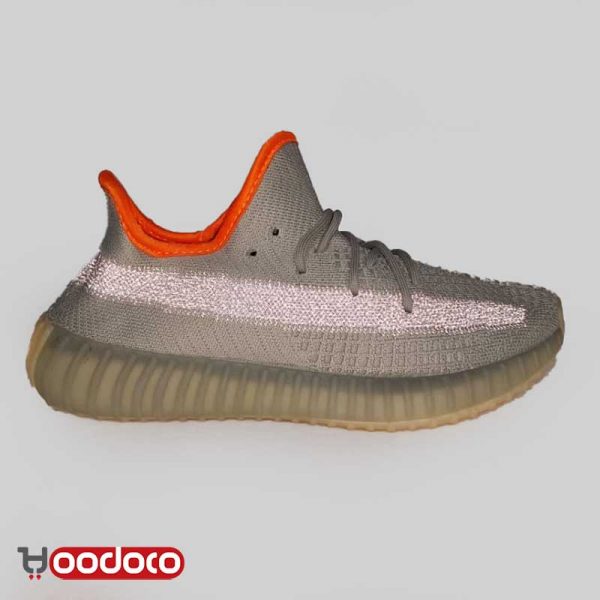 کفش آدیداس یزی بوست ۳۵۰ وی۲ طوسی داخل نارنجی Adidas yeezy boost 350 v2 grey orange inside