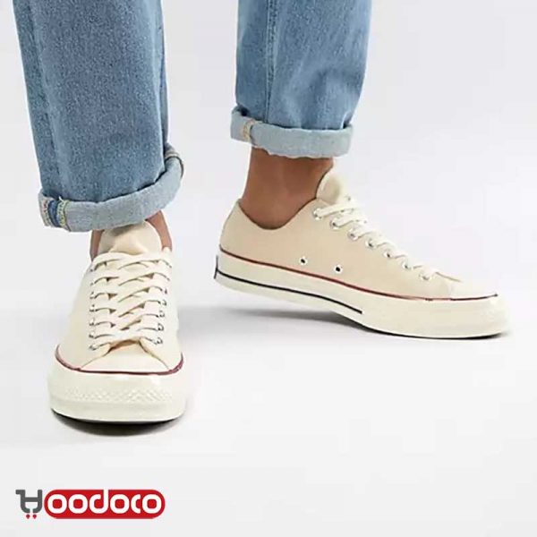 کتانی کانورس آل استار ۱۹۷۰ بدون ساق کرمی Converse all star 1970 low cream