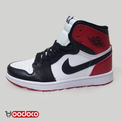 کتونی نایک ایر جردن ۱ سفید زرشکی Nike air jordan 1 high white and Crimson