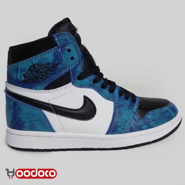 کتانی نایک ایر جردن ۱ تای دای آبی Nike air Jordan 1 high tie dye blue