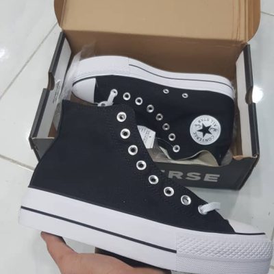 کانورس آل استار چاک تیلور لیفت پلتفورم مشکی Converse all star chuck Taylor lift platform black white