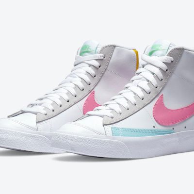 Nike blazer mid 77 white pink glow نایک بلازر نیم ساق 77 سفید صورتی