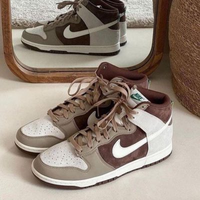 نایک دانک قهوه ای شکلاتی ساقدار Nike dunk high light chocolate