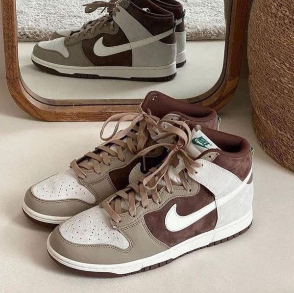 نایک دانک قهوه ای شکلاتی ساقدار Nike dunk high light chocolate