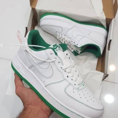 نایک ایر فورس 1 سفید سبز Nike air force 1 pine green