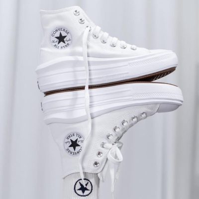 کانورس آل استار چاک تیلور موو پلتفورم تمام سفید Converse chuck taylor all star move white