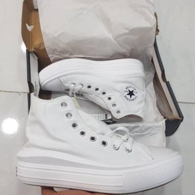 کانورس آل استار چاک تیلور موو پلتفورم تمام سفید Converse chuck taylor all star move white